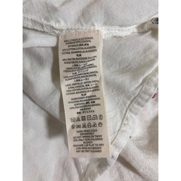 Free People Women's White Counting Daisies Embroidered Mini Dress - Medium - Picture 14 of 16